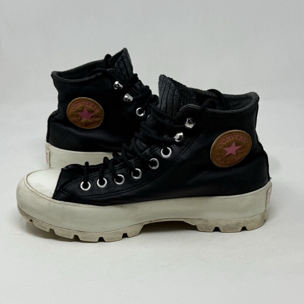 Converse All Star Chuck GoreTex Lugged Soles High Shoes Womens 9.5 Black Leather